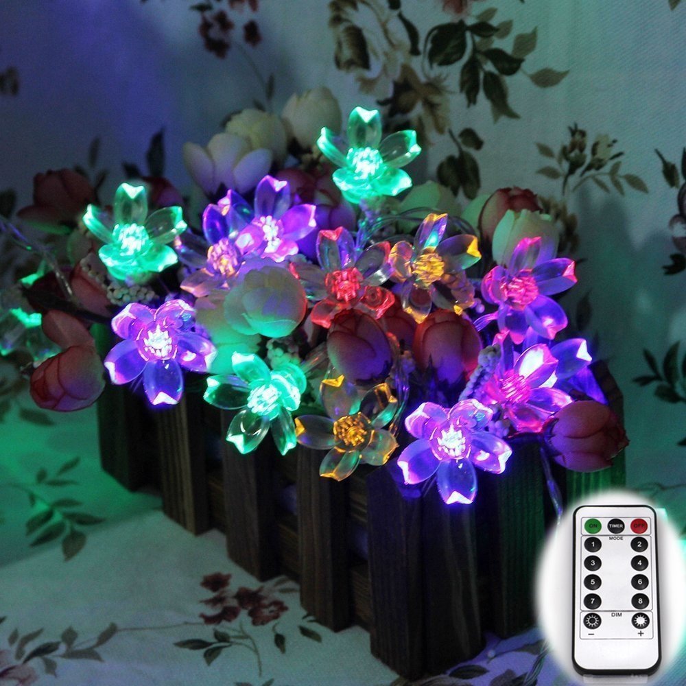 Dreamworth Remote Battery Operated Sakura String Lights 40 LED